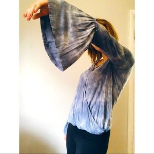 ~beach witch~ Bell sleeve faux wrap shirt